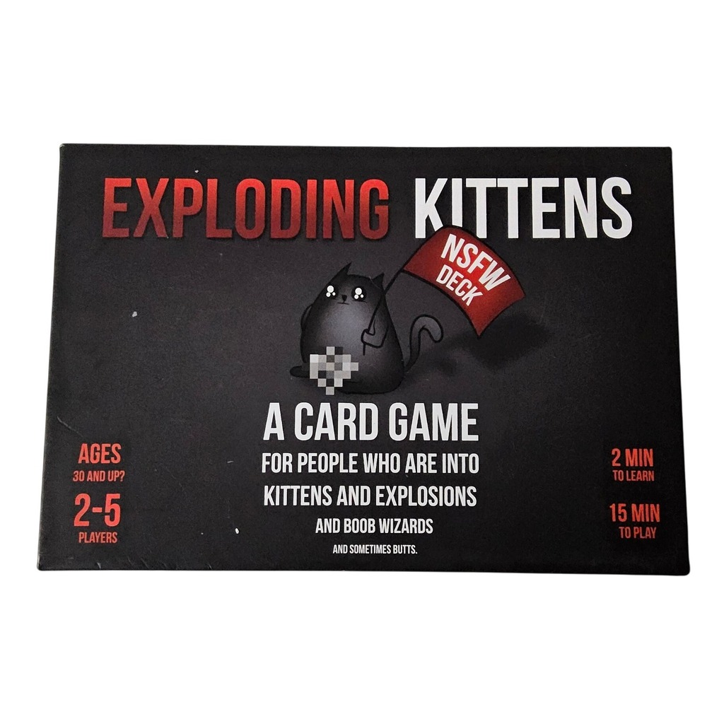 Exploding Kittens Card Game Adult‎ NSFW Edition OS Black Red Strategy Party Game